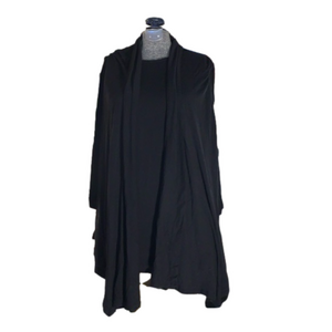 Liz Lange Maternity top long sleeve faux cardigan stretchy black size small